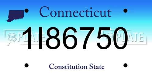1I86750 Connecticut License Plate