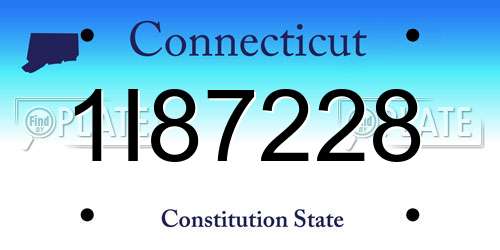 1I87228 Connecticut License Plate