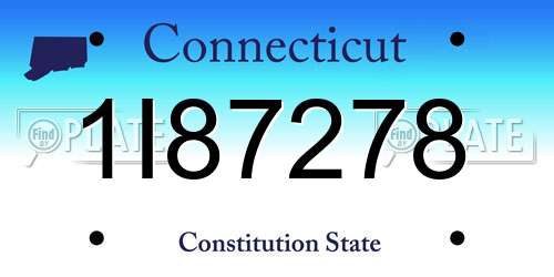 1I87278 Connecticut License Plate