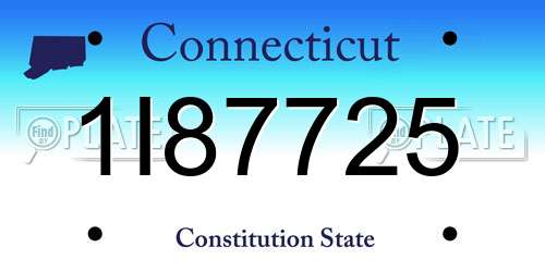 1I87725 Connecticut License Plate