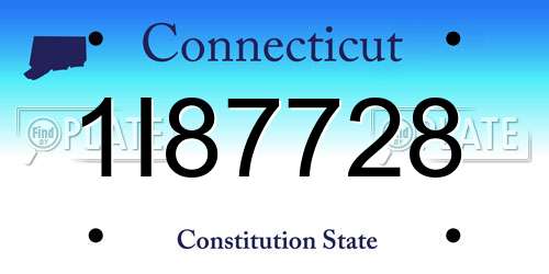 1I87728 Connecticut License Plate