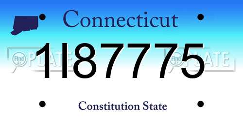 1I87775 Connecticut License Plate