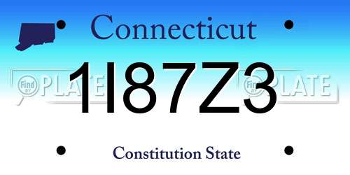 1I87Z3 Connecticut License Plate