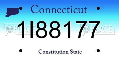 1I88177 Connecticut License Plate
