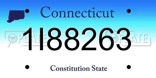 1I88263 Connecticut License Plate