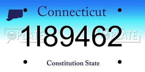 1I89462 Connecticut License Plate
