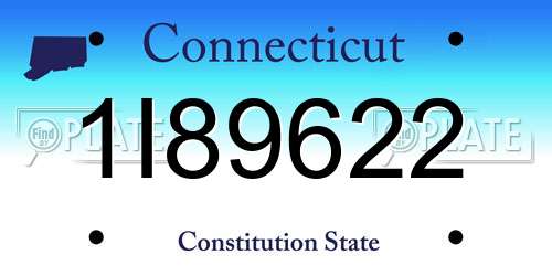 1I89622 Connecticut License Plate