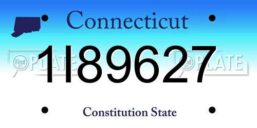 1I89627 Connecticut License Plate