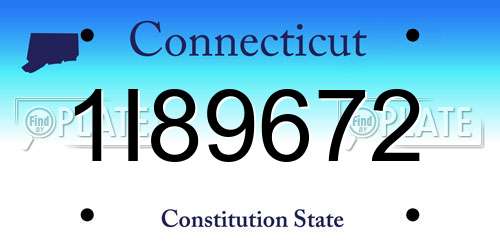 1I89672 Connecticut License Plate