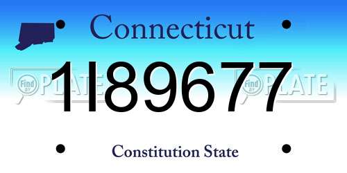 1I89677 Connecticut License Plate