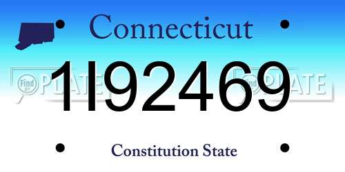 1I92469 Connecticut License Plate