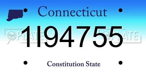 1I94755 Connecticut License Plate