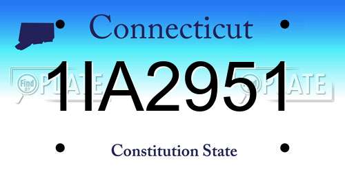 1IA2951 Connecticut License Plate