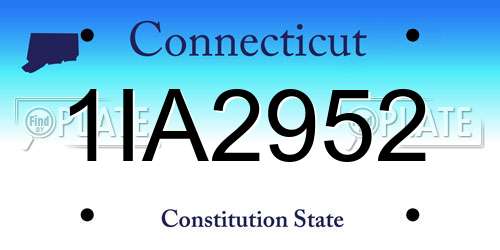 1IA2952 Connecticut License Plate