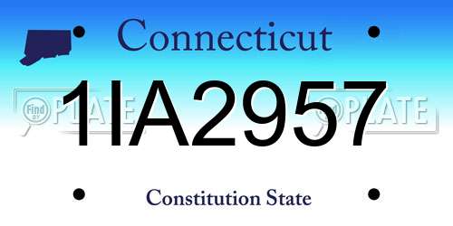 1IA2957 Connecticut License Plate