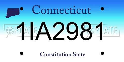 1IA2981 Connecticut License Plate