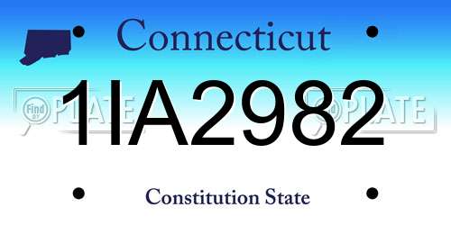 1IA2982 Connecticut License Plate
