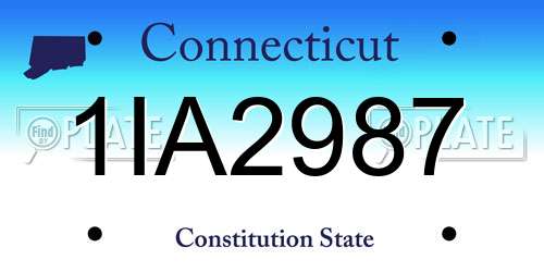 1IA2987 Connecticut License Plate