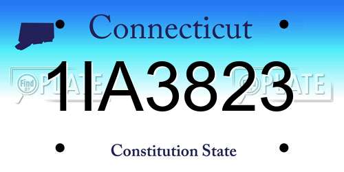 1IA3823 Connecticut License Plate