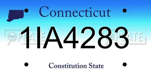 1IA4283 Connecticut License Plate