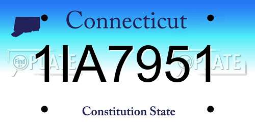 1IA7951 Connecticut License Plate