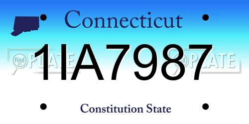 1IA7987 Connecticut License Plate