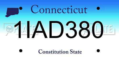 1IAD380 Connecticut License Plate