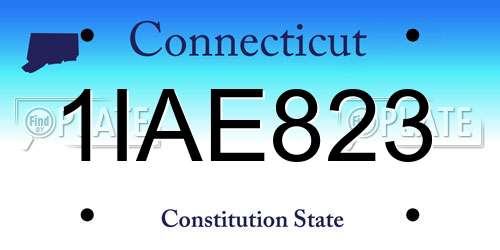 1IAE823 Connecticut License Plate