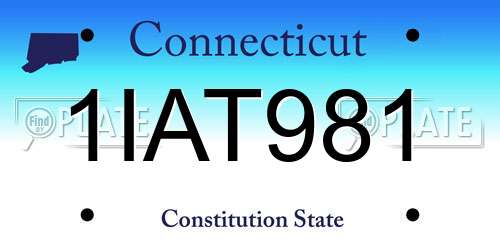 1IAT981 Connecticut License Plate