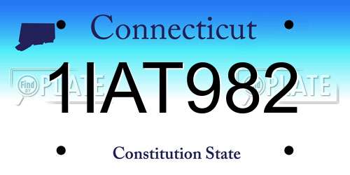 1IAT982 Connecticut License Plate