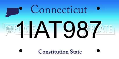 1IAT987 Connecticut License Plate