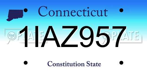 1IAZ957 Connecticut License Plate