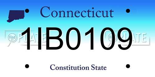 1IB0109 Connecticut License Plate