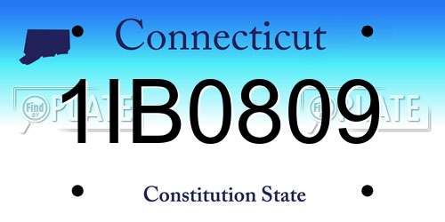 1IB0809 Connecticut License Plate