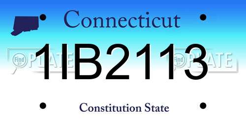 1IB2113 Connecticut License Plate