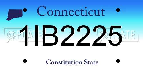 1IB2225 Connecticut License Plate