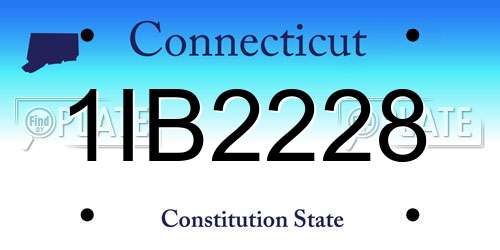 1IB2228 Connecticut License Plate