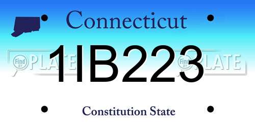 1IB223 Connecticut License Plate
