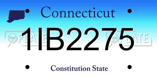 1IB2275 Connecticut License Plate