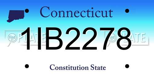 1IB2278 Connecticut License Plate