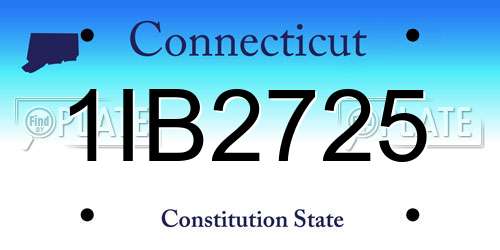 1IB2725 Connecticut License Plate