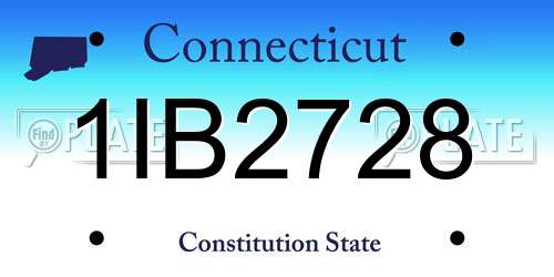 1IB2728 Connecticut License Plate