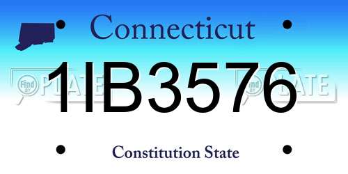 1IB3576 Connecticut License Plate