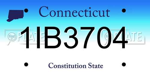 1IB3704 Connecticut License Plate