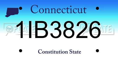 1IB3826 Connecticut License Plate