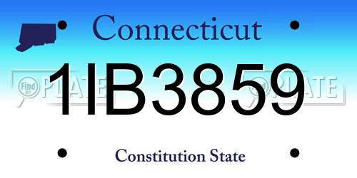 1IB3859 Connecticut License Plate