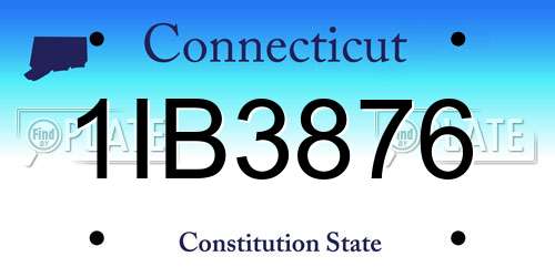 1IB3876 Connecticut License Plate