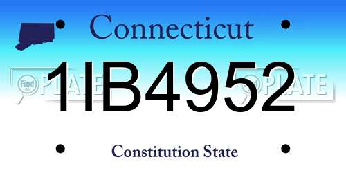 1IB4952 Connecticut License Plate
