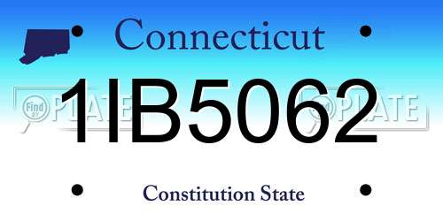 1IB5062 Connecticut License Plate