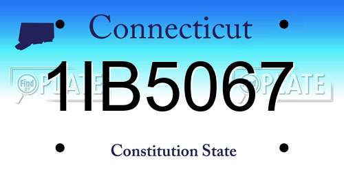 1IB5067 Connecticut License Plate